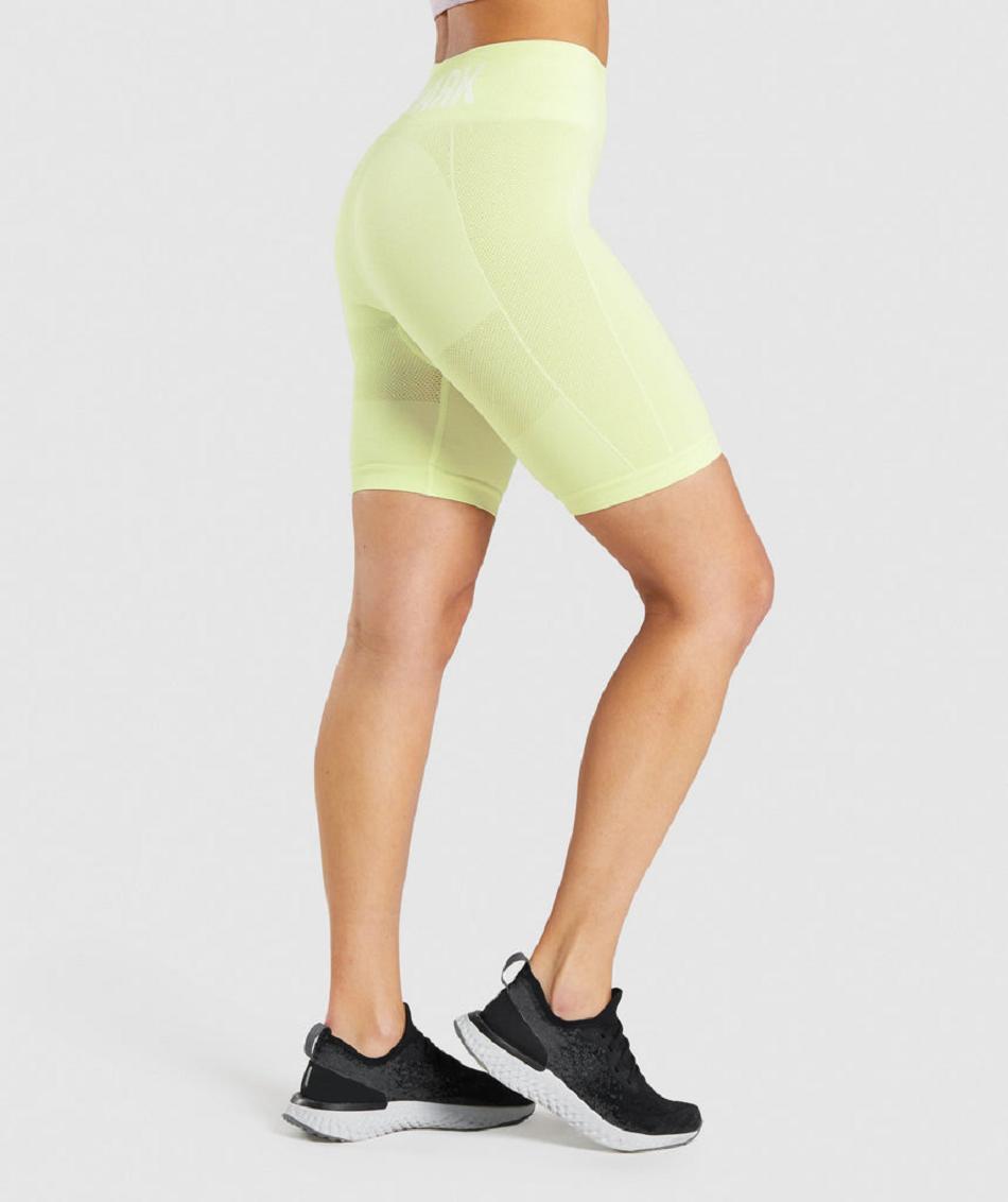 Pantalones Cortos Gymshark Flex Cycling Mujer Verde Claro | CO 2804YXF